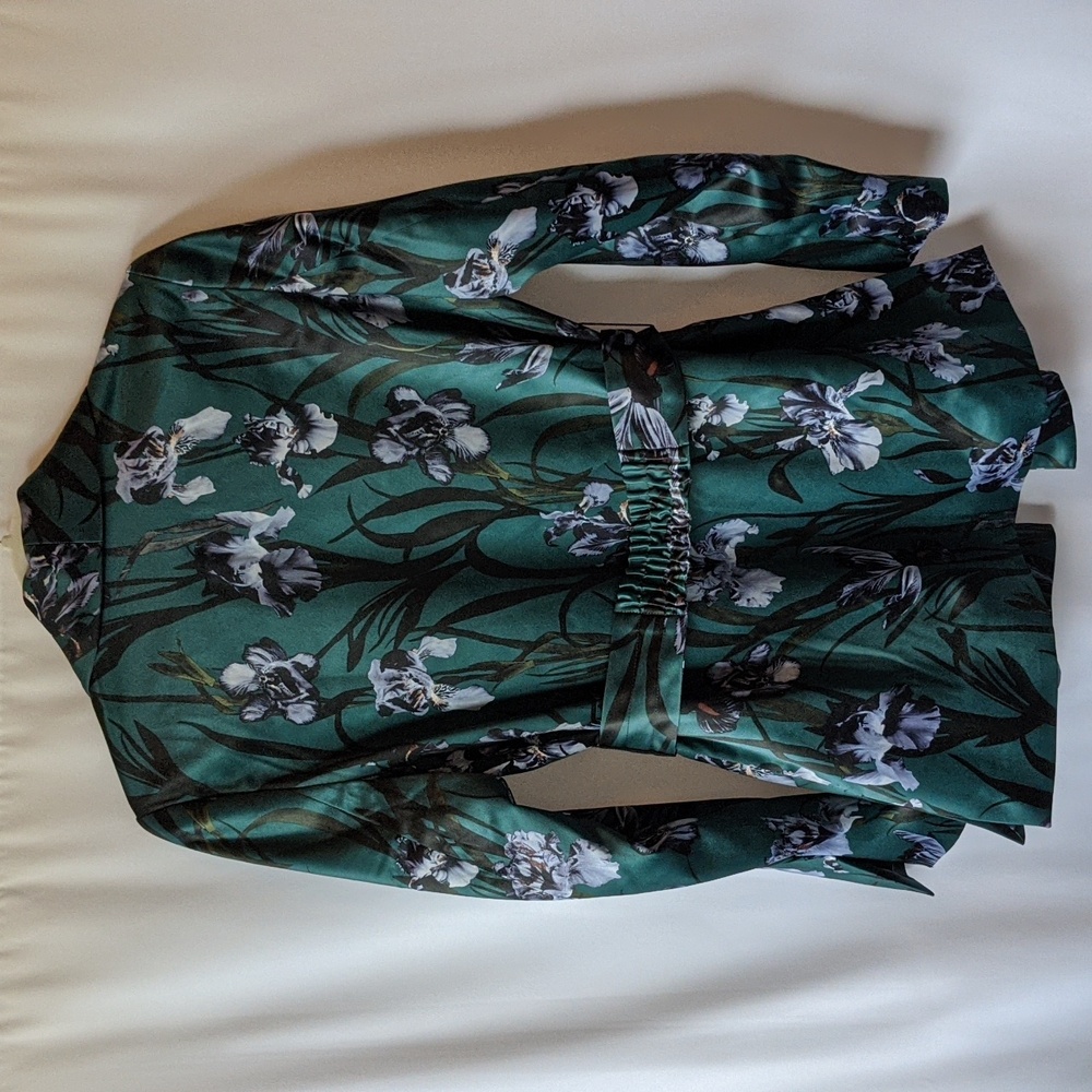 H&M Green and Purple Iris Blazer Stylish Suit Jacket - Picture 2 of 5